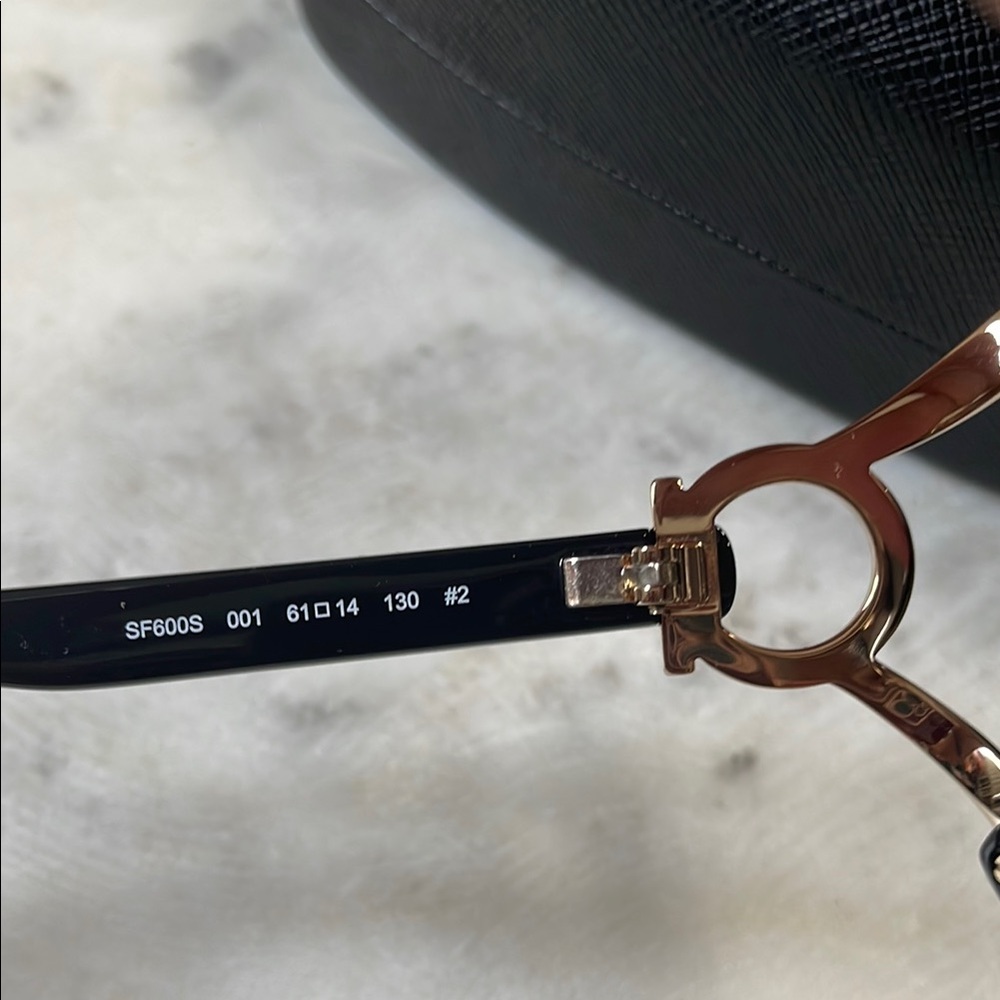 Authentic Salvatore Ferragamo SF600 Black and Gold Sunglasses - Picture 6 of 13